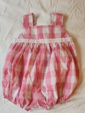 Pink and White Gingham Baby Bubble